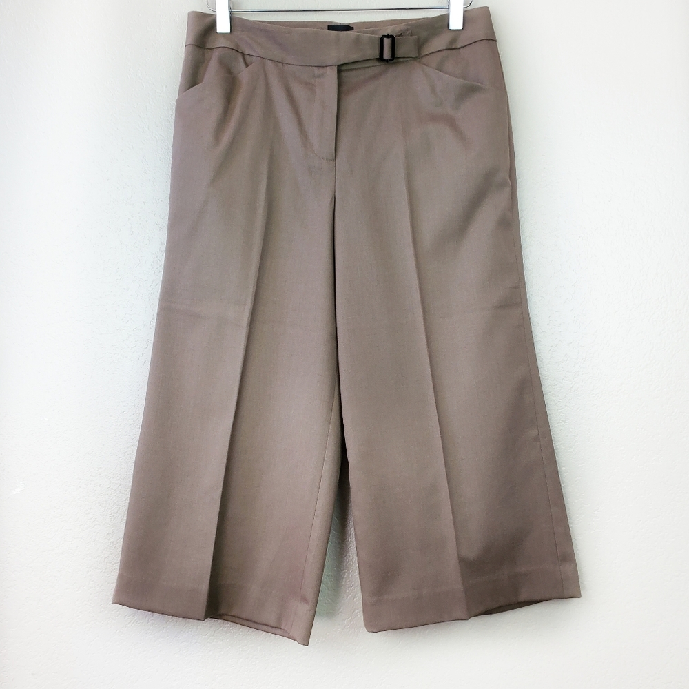 Vintage Saks Fifth Wide Leg Cropped Palazzo Gaucho Culotte Capri Wool Pa…